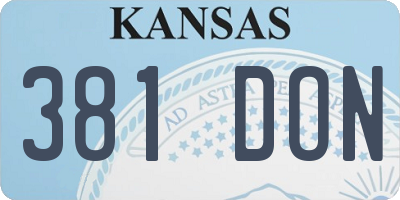 KS license plate 381DON