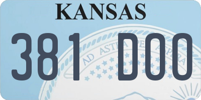 KS license plate 381DOO