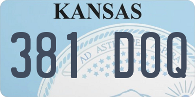 KS license plate 381DOQ