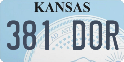 KS license plate 381DOR