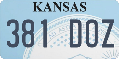 KS license plate 381DOZ