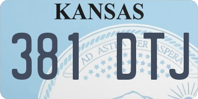 KS license plate 381DTJ