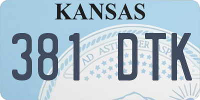 KS license plate 381DTK