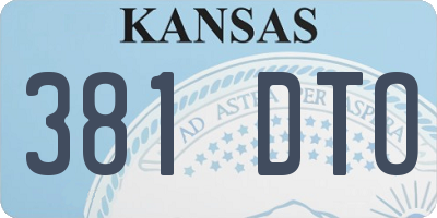 KS license plate 381DTO