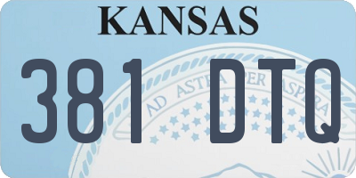 KS license plate 381DTQ