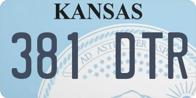 KS license plate 381DTR