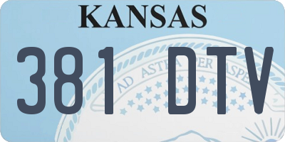 KS license plate 381DTV