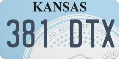 KS license plate 381DTX