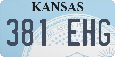 KS license plate 381EHG