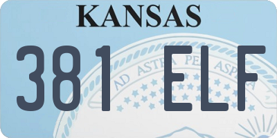 KS license plate 381ELF