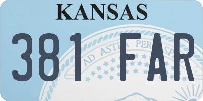 KS license plate 381FAR
