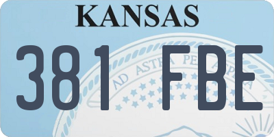 KS license plate 381FBE