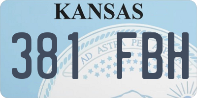 KS license plate 381FBH