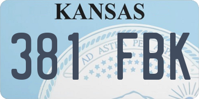 KS license plate 381FBK
