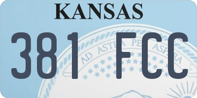 KS license plate 381FCC