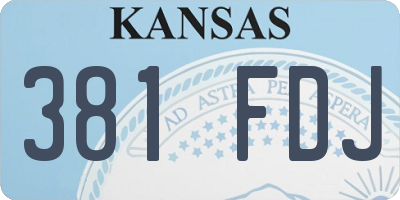 KS license plate 381FDJ