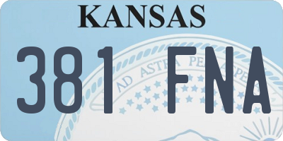KS license plate 381FNA