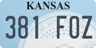 KS license plate 381FOZ