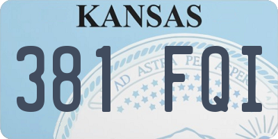 KS license plate 381FQI