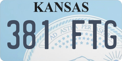 KS license plate 381FTG
