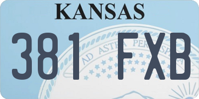 KS license plate 381FXB
