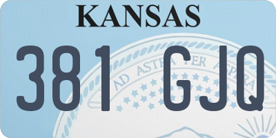 KS license plate 381GJQ