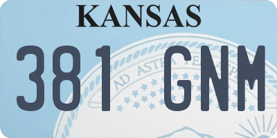 KS license plate 381GNM