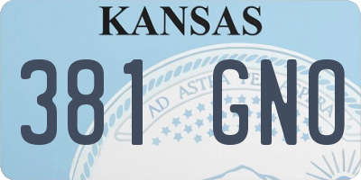 KS license plate 381GNO