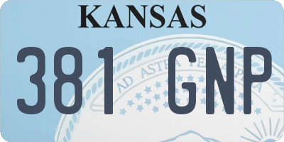 KS license plate 381GNP