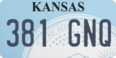 KS license plate 381GNQ