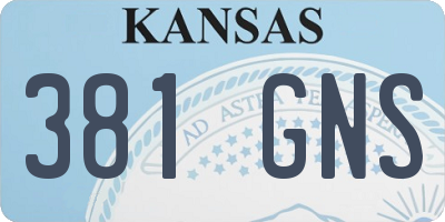 KS license plate 381GNS