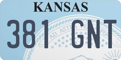 KS license plate 381GNT
