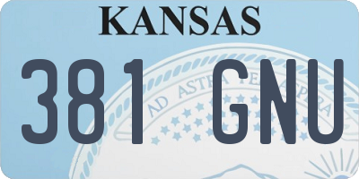 KS license plate 381GNU