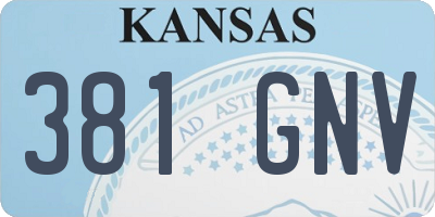 KS license plate 381GNV