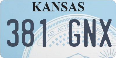 KS license plate 381GNX