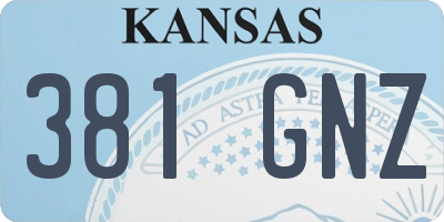 KS license plate 381GNZ