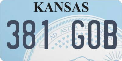 KS license plate 381GOB