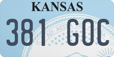 KS license plate 381GOC