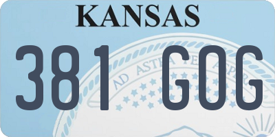 KS license plate 381GOG
