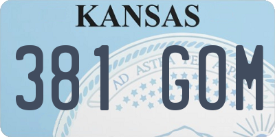 KS license plate 381GOM