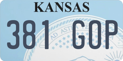 KS license plate 381GOP