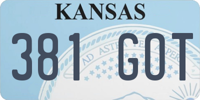 KS license plate 381GOT