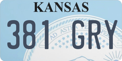 KS license plate 381GRY