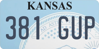 KS license plate 381GUP