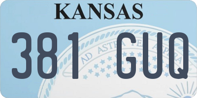 KS license plate 381GUQ