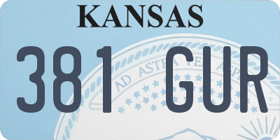 KS license plate 381GUR