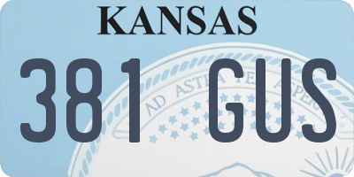 KS license plate 381GUS