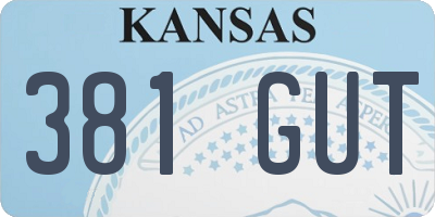 KS license plate 381GUT