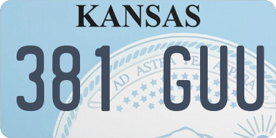 KS license plate 381GUU