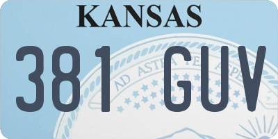 KS license plate 381GUV
